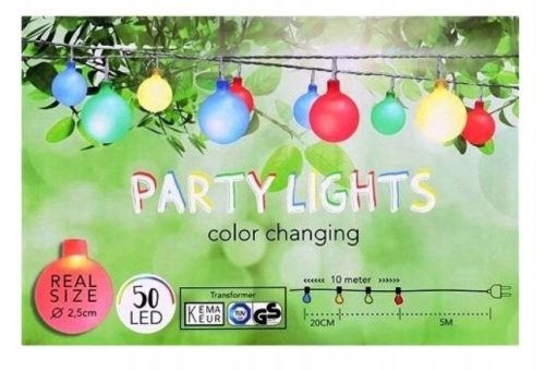  Gartengirlande, farbige LED-Lichter, 50 Stück, 15 m lange Linie