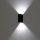 Gartenwandlampen, außen Kwazar Luminaire Gartenwandleuchte, schwarz, integrierte 6-W-LED-Quelle