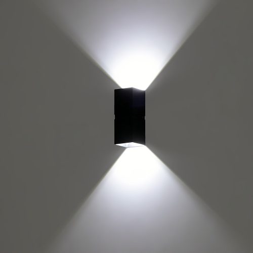Gartenwandlampen, außen Kwazar Luminaire Gartenwandleuchte, schwarz, integrierte 6-W-LED-Quelle