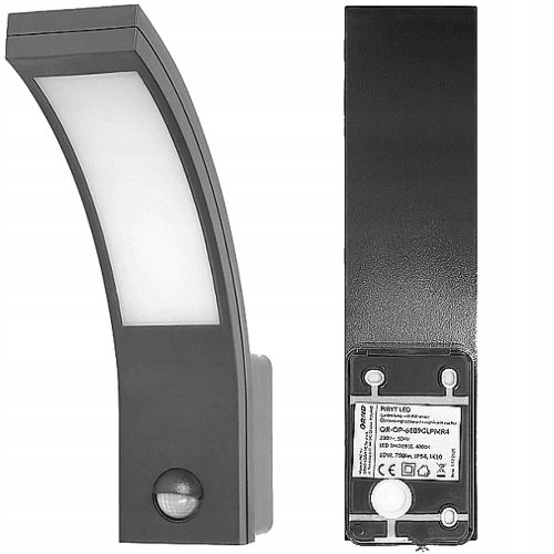 Lampen für Fassaden Adviti Piryt LED-Fassadenleuchte mit Bewegungssensor 10 W 800 lm IP54 Grau