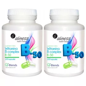   Aliness Vitamin B-Komplex B-50, 2 Packungen mit insgesamt 200 vegetarischen Kapseln