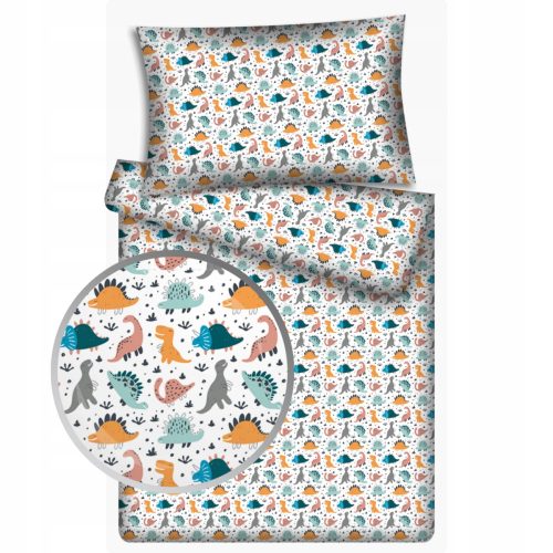  Baumwollbettwäsche 160x100 60x40 für ein Babybett Dinosaurier 411bia