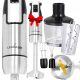  Lehmann Stabmixer Multifunktionsmixer Küchenmaschine Leistungsstark XXL 1200 W Silber/Grau