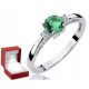  WEISSGOLD-RING SMARAGD-DIAMANTEN
