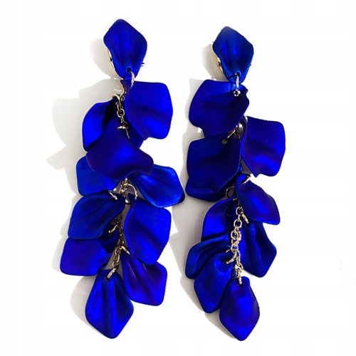  Goldblaue lange Quastenohrringe 125 mm