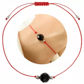  Schwarzes Turmalin-Armband in 925er Silberbox