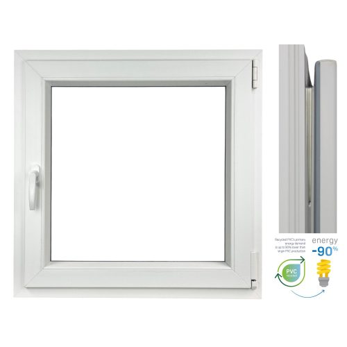 PVC-FENSTER 1000 x 1000 RU/P WEISS MIT MIKROBELÜFTUNG