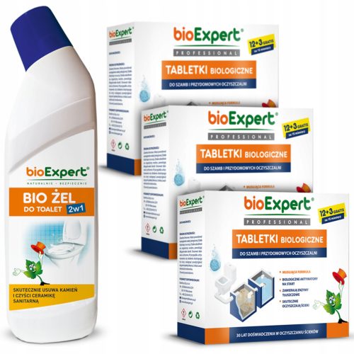  Bakterien für Klärgrubentabletten 45 Stück für 3,5 Jahre + Toilettengel 0,5 l BIOEXPERT