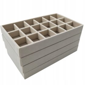  4 Stück beige Schmucktablett-Organizer