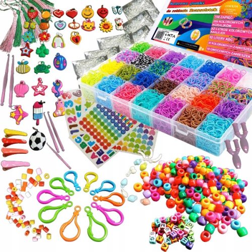  GUMMI zur Herstellung von Armbändern 15500 Stück Set FARBE XXXL GESCHENK DAS GRÖSSTE