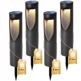  4x LED-Solarmastleuchte mit Außensensor