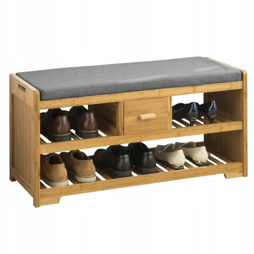  SoBuy Bank mit Stauraum 91 x 45 x 34 cm in den Grautönen