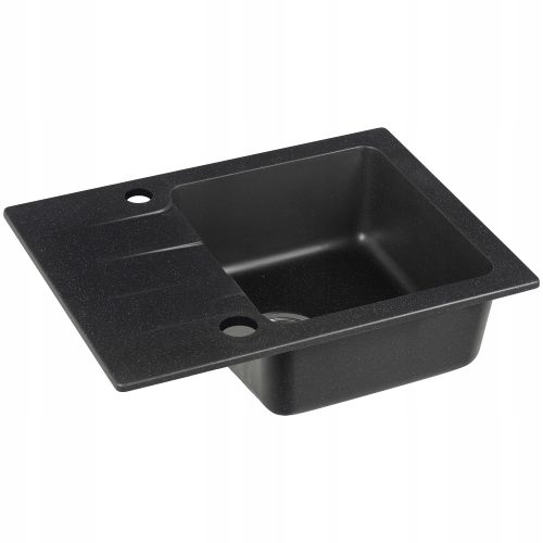 Moderno Einbeckenspüle, schwarzer Granit