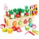  Montessori Blocksortierer Catch the Worm Carrot Holzwagen-Puzzle