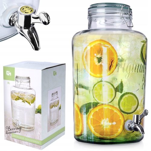 Lebensmittelbehälter Großes Getränkeglas, Limonade, Glas mit Zapfhahn, 8 l