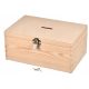  Sparschwein aus Holz mit Vorhängeschloss 30x20x13