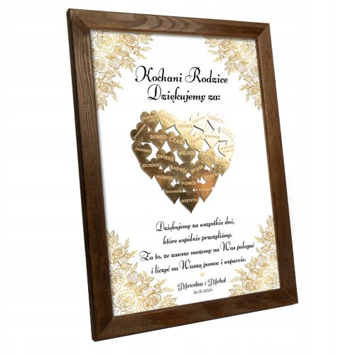  DANKE AN ELTERN, GROSSELTERN, 3D-HERZ-HOCHZEIT