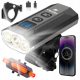 LED-FAHRRADLAMPEN-SET, STARK VORNE + HINTEN