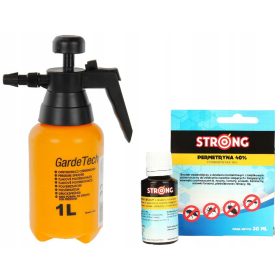    Flüssigkeit gegen Kakerlaken, Zecken, Mücken, Motten, Ameisen, Fliegen, Wespen, Spinnen, Flöhe, Wanzen, Silberfischchen Stark 0,3 kg 0,3 ml + GardeTech Handsprüher 1 l