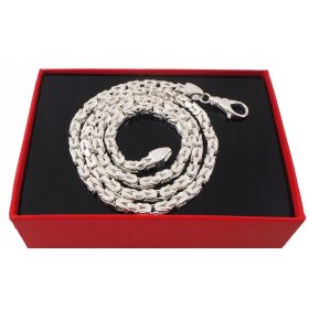  Silberne italienische Kette mit königlichem Muster, 55 cm