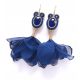  BOHO Soutache-Ohrringe, Marineblau, Gold, Hochzeitsblume