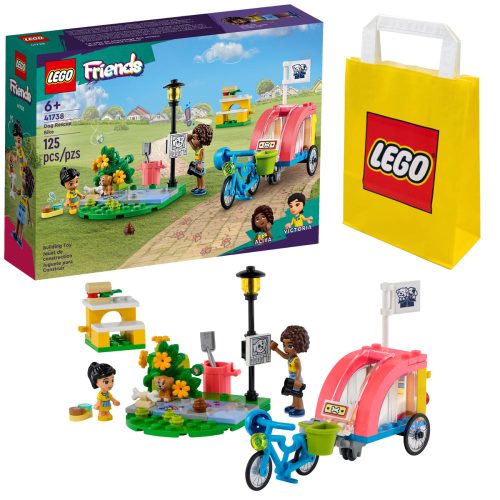  LEGO Friends 41738 Hunderettungsfahrrad + LEGO Papiertüte 6315786 Gelb 24x8x18 cm