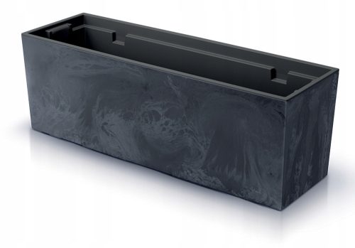  Prosperplast Blumentopf 77 cm x 23,5 x 24,6 cm, Kunststoff in Grau- und Silbertönen