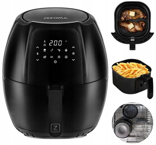 ZEEGMA ZE-KNAPPER GRAND BLACK 1800 W fettfreie Fritteuse 7,7 l