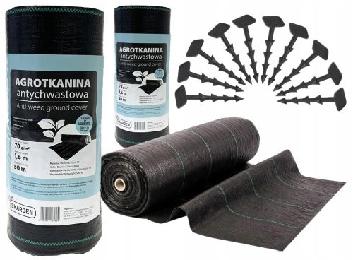 Agrartextil - Agrarstoff mit Heringen Skarden schwarz 1,6 x 100 m 70 g/m²