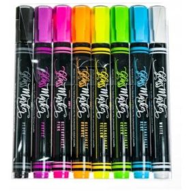    Kreidemarker, verschiedene Farben, fluoreszierender Rystor, 8 Stk.