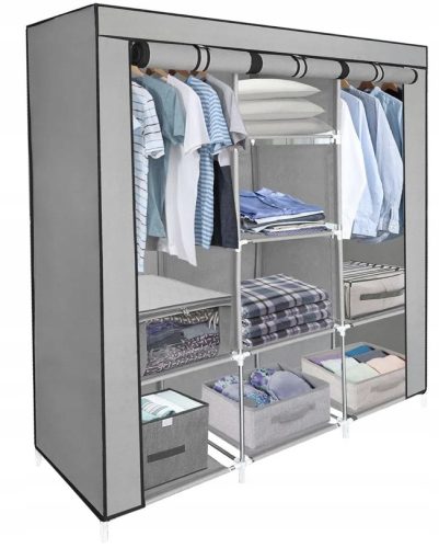  Timetrade Kleiderschrank GROSSER GARDEROBE MATERIAL GARDEROBE XXL 130 x 175 x 45 cm Grautöne