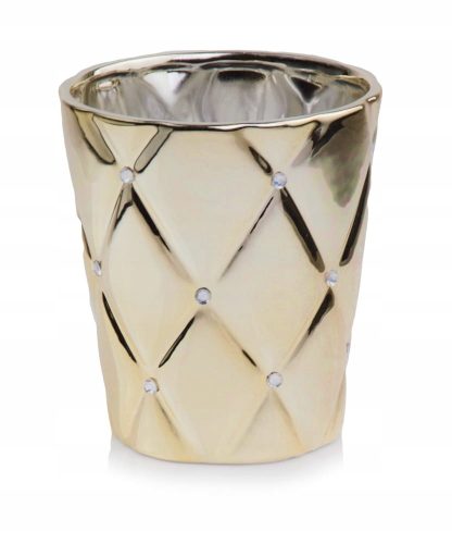  Polnix Blumentopf 15 cm x 14 x 15 cm Durchmesser 14 cm Keramik in den Farbtönen Gelb und Gold