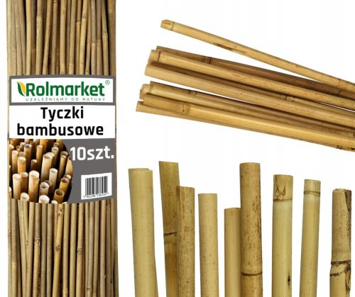 Gartenpfähle für Pflanzen Rolmarket Bambusstangen 180 cm x 14 mm 10 Stk.