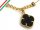  585 Gold Blumenkette mit schwarzem Onyx 3,2g modisches Damenmuster 14k