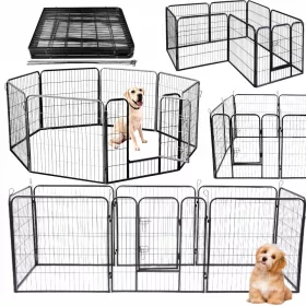    Laufstall aus pulverbeschichtetem Stahl Ender großer Hund 80 x 640 x 80 cm