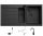 Lavello VERY BLACK Eineinhalbbeckenspüle, schwarzer Granit