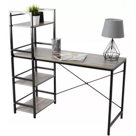    Tutumi Loft rechteckiger Schreibtisch 120 x 49 x 120,5 cm Wenge-Eiche + Etikettenaufkleber