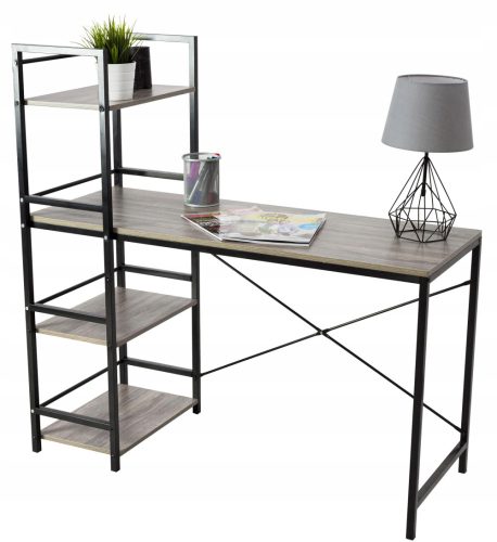  Tutumi Loft rechteckiger Schreibtisch 120 x 49 x 120,5 cm Wenge-Eiche + Etikettenaufkleber