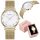  PERFEKTE ZEFRA-DAMENUHR + BOXNUMMERN, goldenes Mesh-Armband