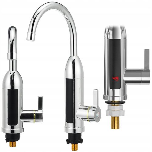 Exklusiver silberner Stand-Küchenarmatur