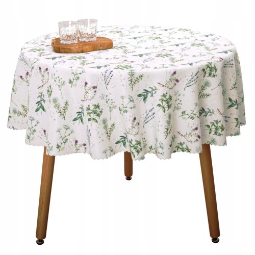  Fleckenabweisende Tischdecke Elbrus Print B1465, rund, 150 cm