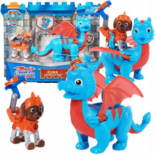  PAW PATROL KNIGHTS FIGUR ZUMA UND BIG DRAGON RUBY