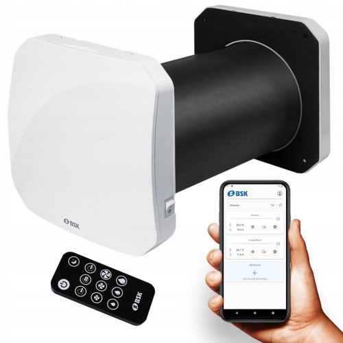  ZEPHYR 160 Wand-Wärmerückgewinnungsgerät, Fernbedienung, 60 m3/h, WLAN, Feuchtigkeitssensor