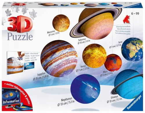  3D-Puzzle Ravensburger Sonnensystem 8 Planeten 522 Teile. 116683