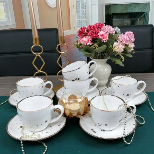 Abendessenservice Bogucice COTTAGE WHITE Tee- und Kaffeeservice, 12-tlg.