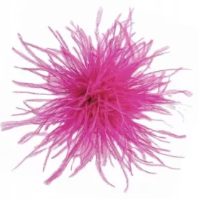  Amaranth-Brosche mit Marabu-Straußenfedern