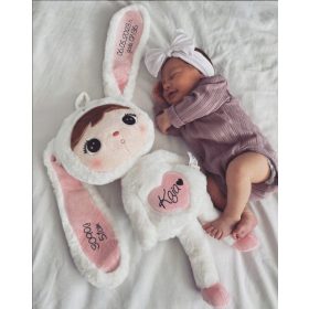  Hasenpuppe mit Namen, Kuscheltier, 50 cm, creme