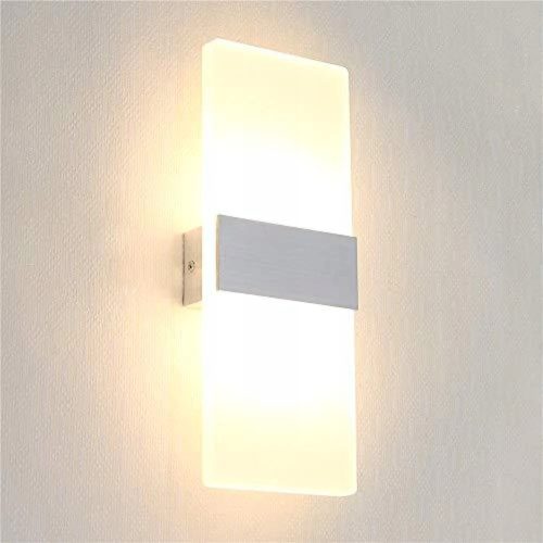  GOECO Gartenwandleuchte, Grau- und Silbertöne, integrierte 12-W-LED-Quelle
