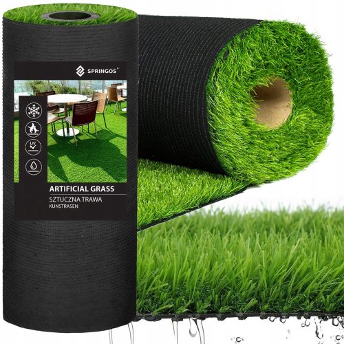 Kunstrasen für Balkone und Terrassen Springos GA0043 Kunstrasen 2 x 15 m grün