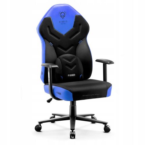  Diablo Chairs X-Gamer 2.0 Gaming-Stuhl in normaler Größe, schwarzer und blauer Stoff
